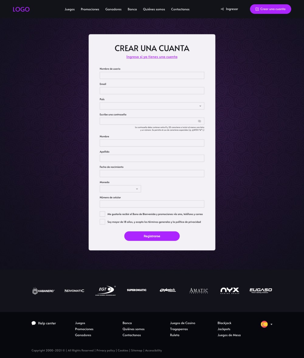 Kiểm tra bản demo của trang web trò chơi!