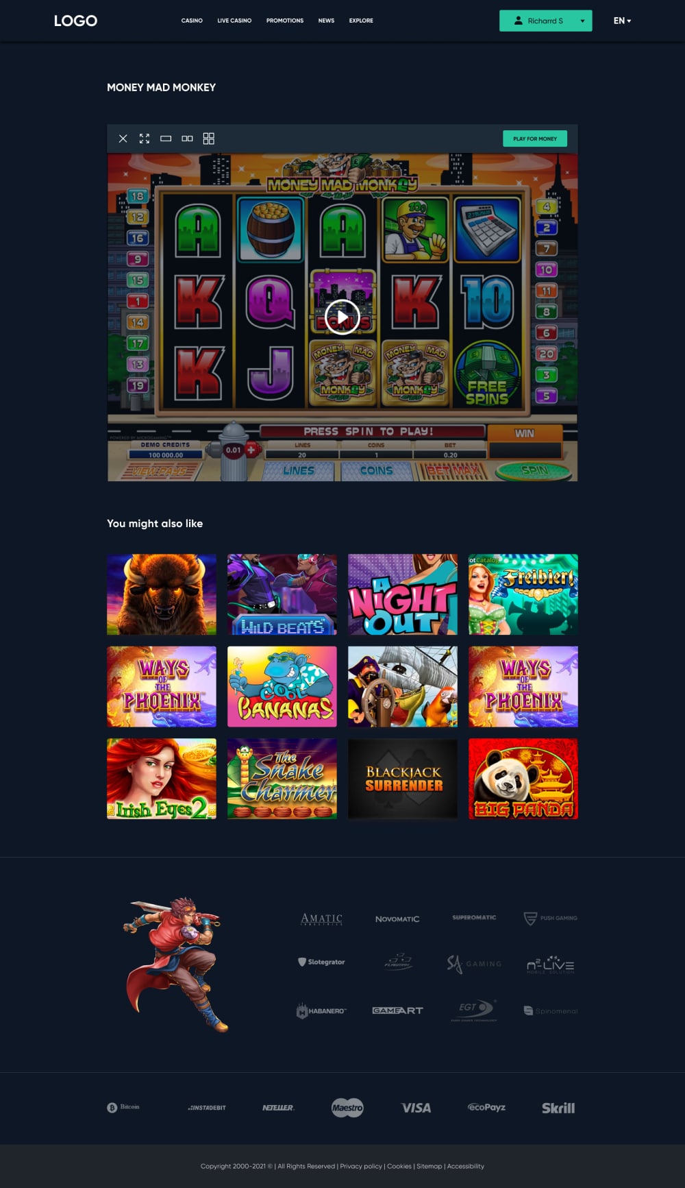 Kiểm tra bản demo của trang web trò chơi!