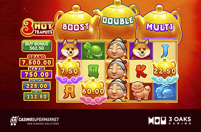 3 Oaks Introduces Its 3 Hot Teapots Slot with the Hold and Win Mechanic