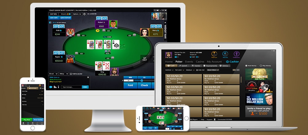 Interface features for online casino