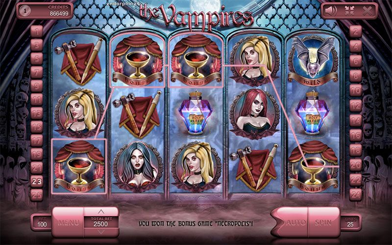 The Vampires slot machine by Endorphina