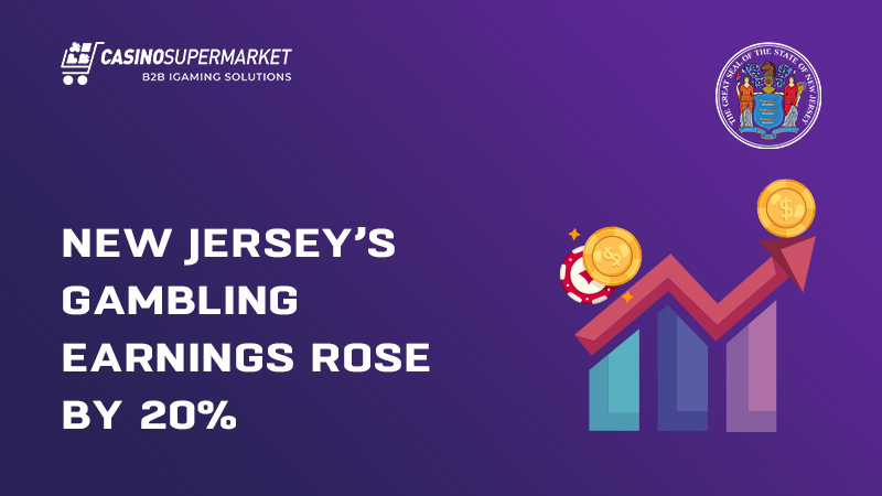 New Jersey’s gambling earnings rose by 20%