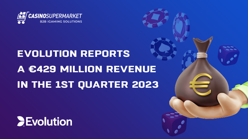 Evolution’s revenue in Q1, 2023: €429 million