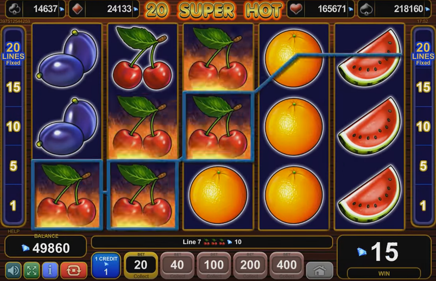 Slot Machine The Fruits - HTML5 Casino Game, casino html5 game.