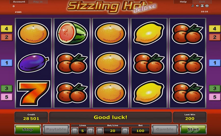 Play sizzling hot deluxe slot machine free