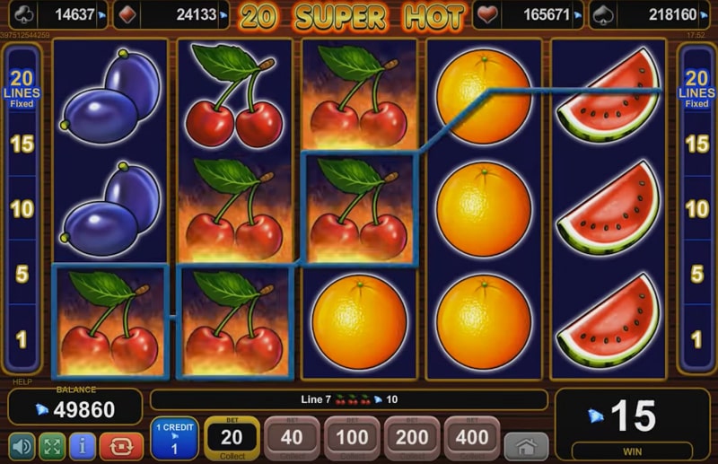 HTML5 slot from EGT: 20 Super Hot