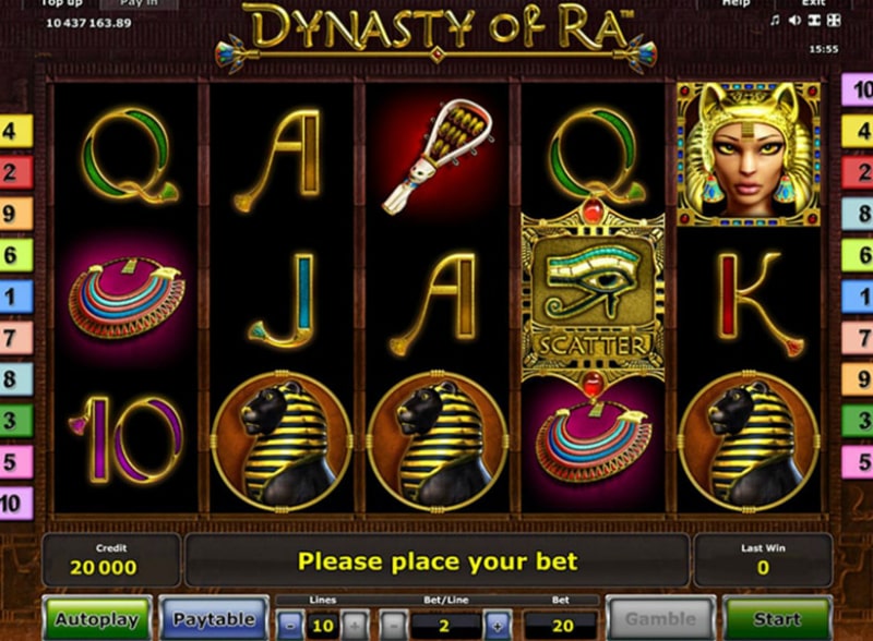 Slot game from Greentube: Dynasty of Ra