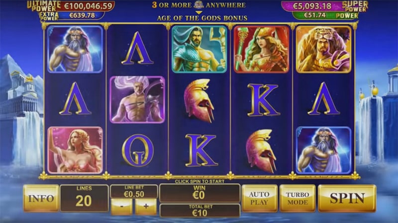 Slot game from Playtech: Age of The Gods